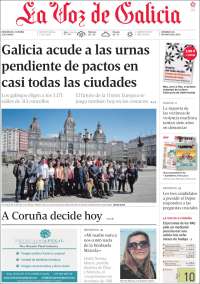 Portada de La Voz de Galicia (España)