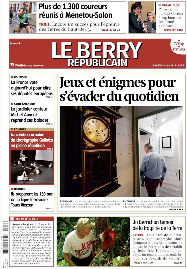 Portada de Berry Republicain (Francia)
