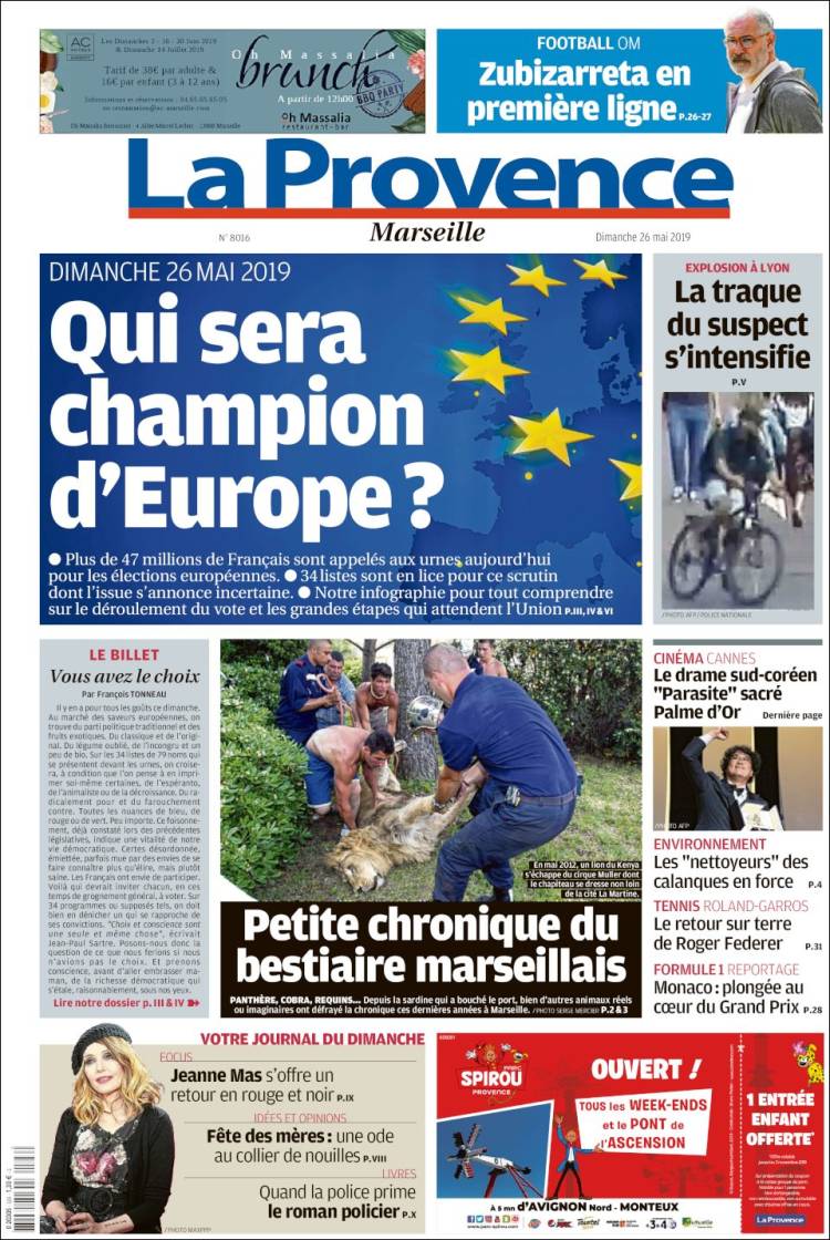Portada de La Provence (Francia)