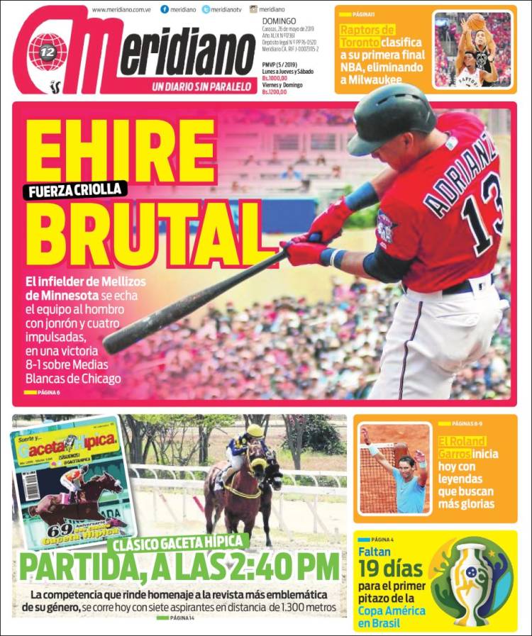 Portada de Meridiano (Venezuela)