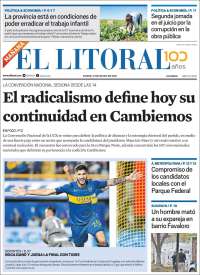 Portada de Diario El Litoral (Argentina)