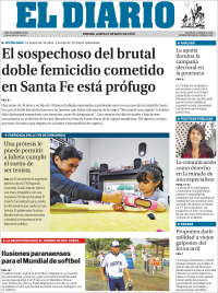 Portada de El Diario de Paraná (Argentina)