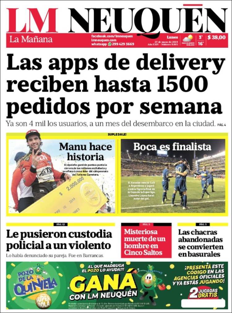 Portada de La Mañanade Neuquén (Argentina)