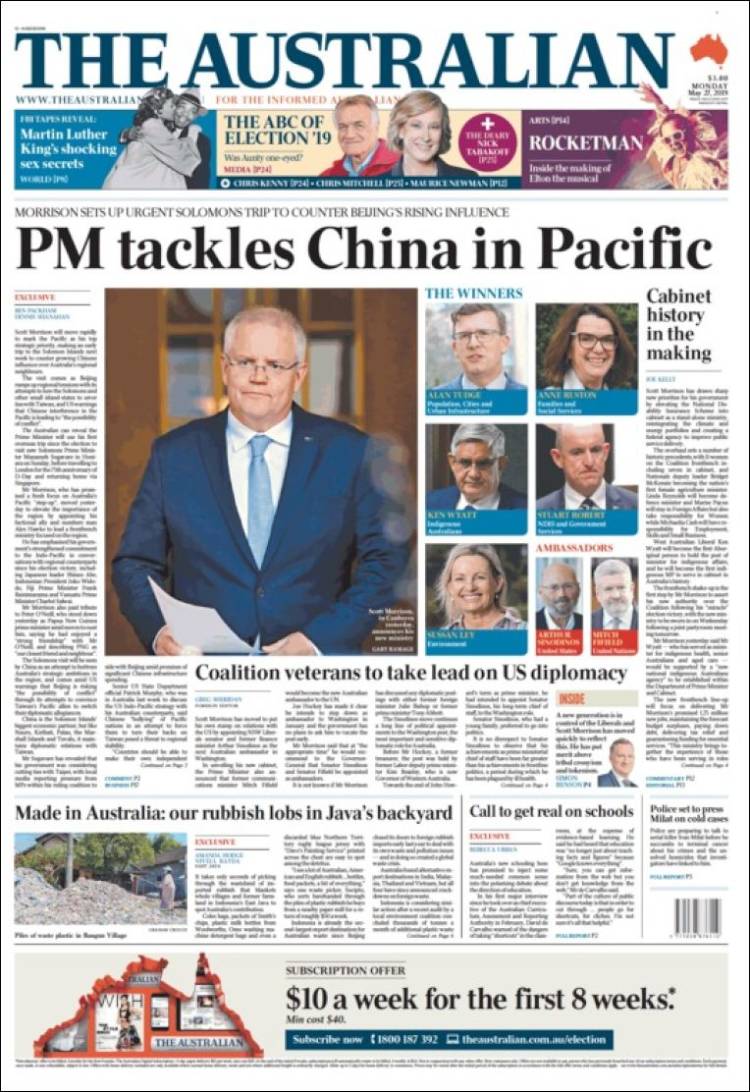 Portada de The Australian (Australia)