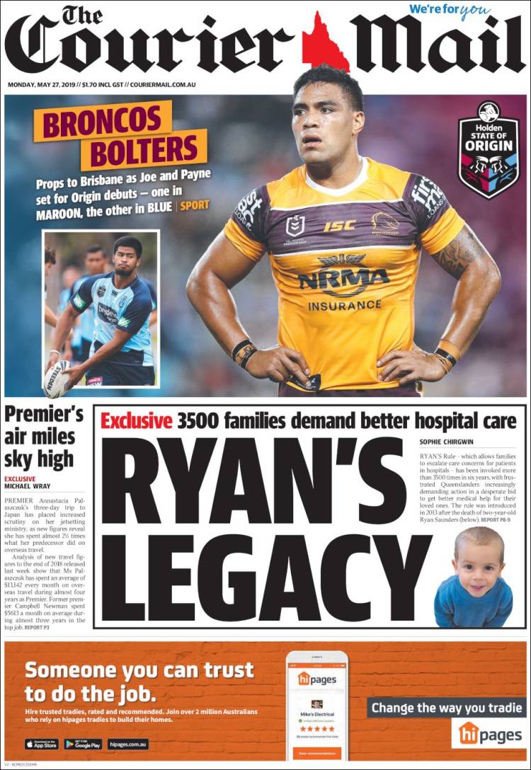 Portada de The Courier-Mail (Australia)