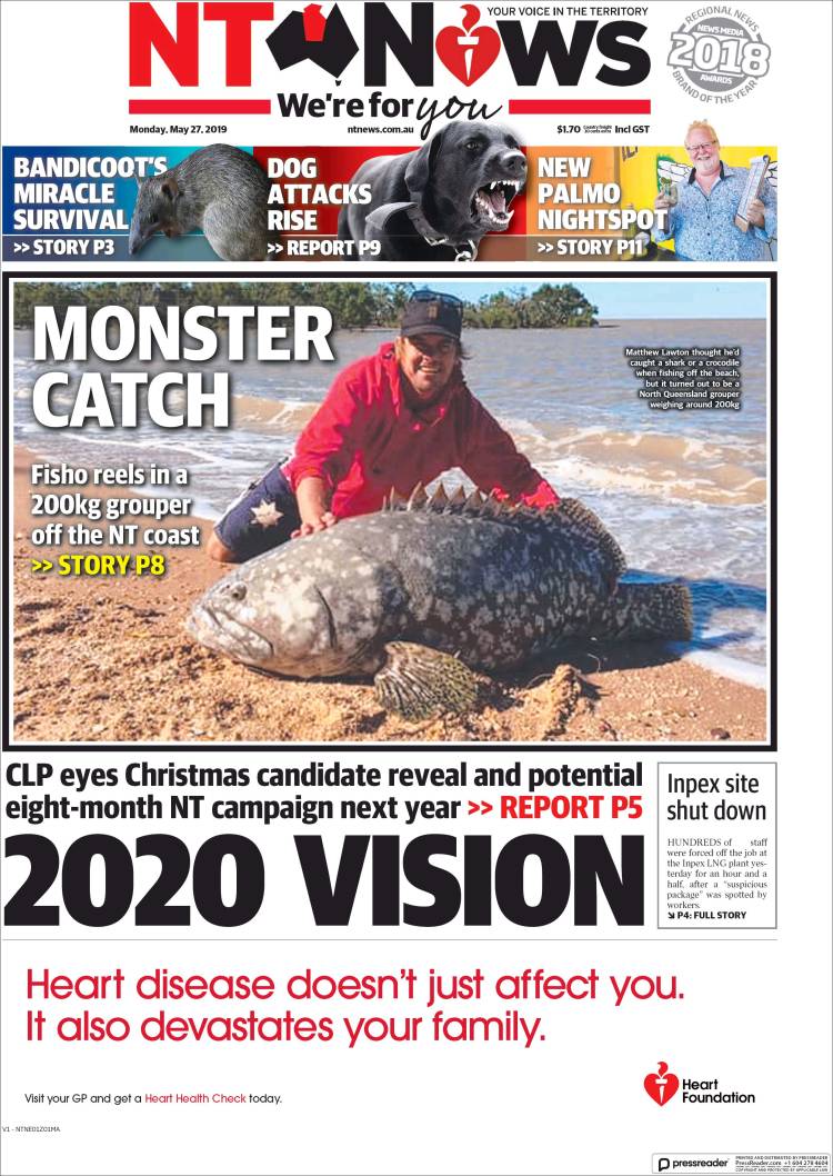 Portada de Northern Territory News (Australia)