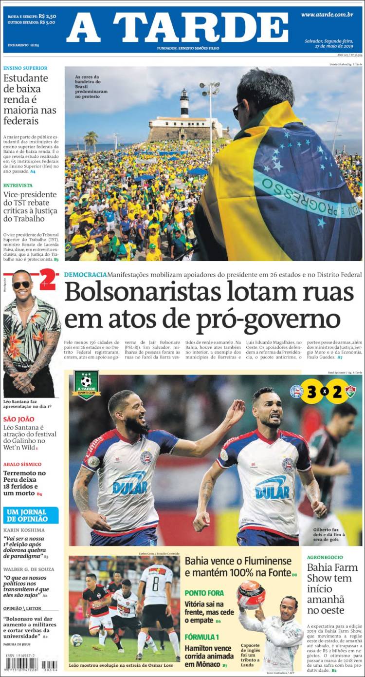 Portada de Diário A Tarde (Brasil)