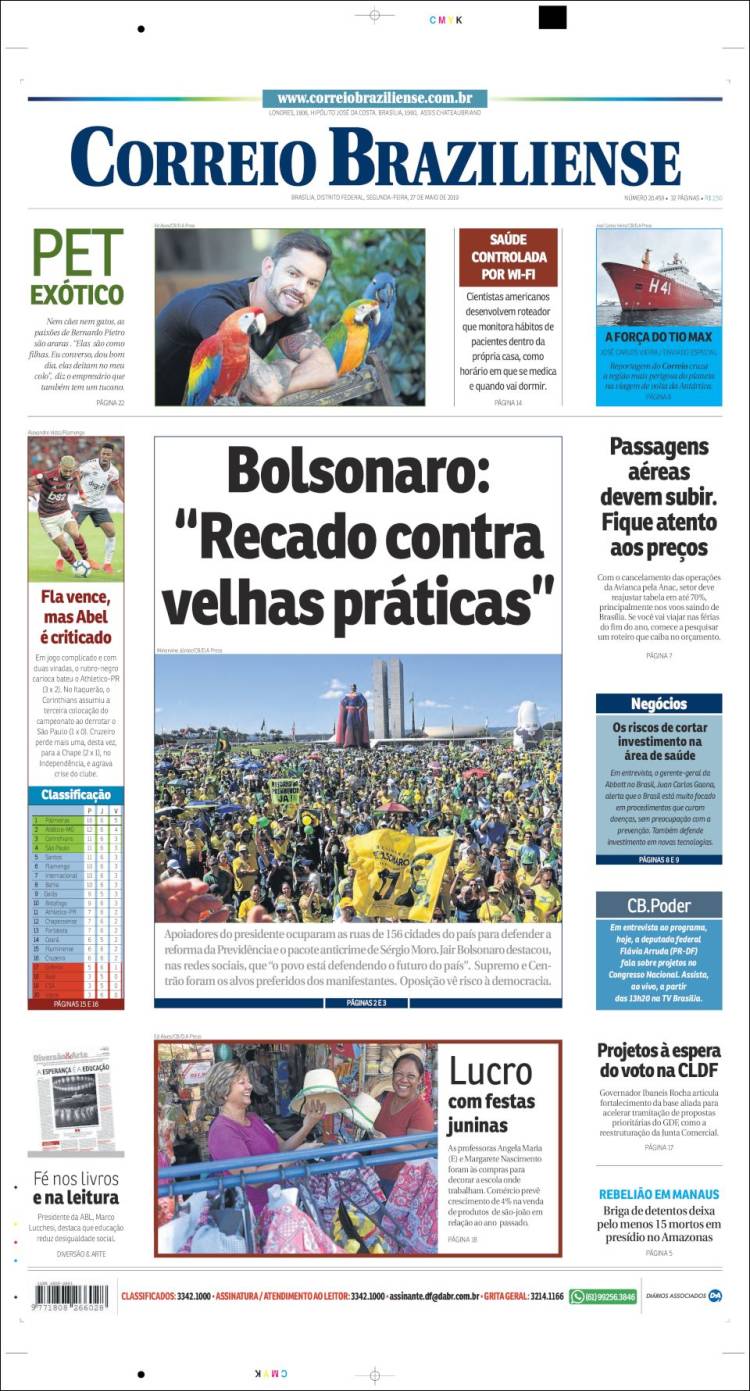 Portada de Correio Braziliense (Brasil)