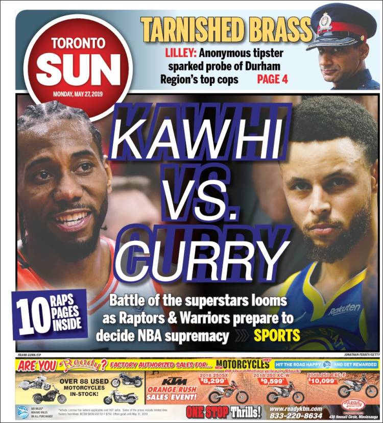 Portada de The Toronto Sun (Canadá)