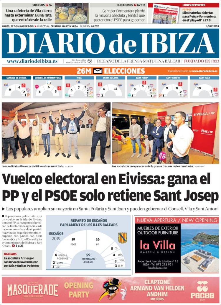 Portada de Diario de Ibiza (Espa&ntilde;a)