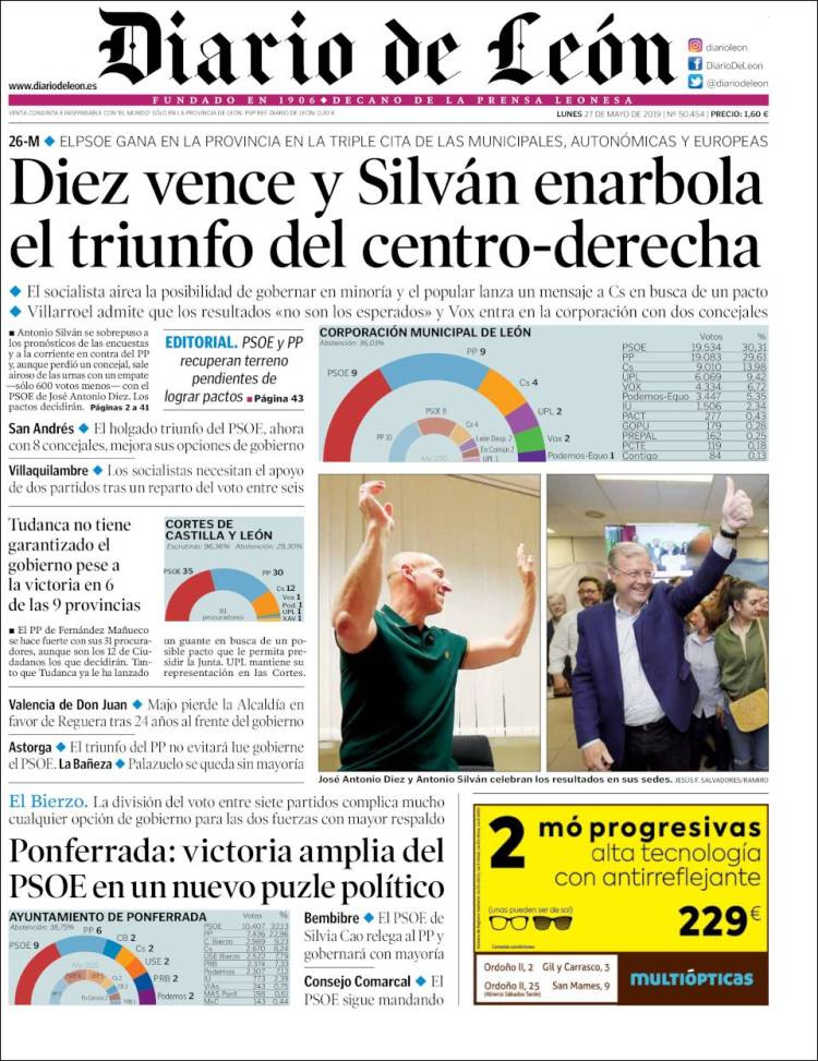 Portada de Diario de León (Espa&ntilde;a)