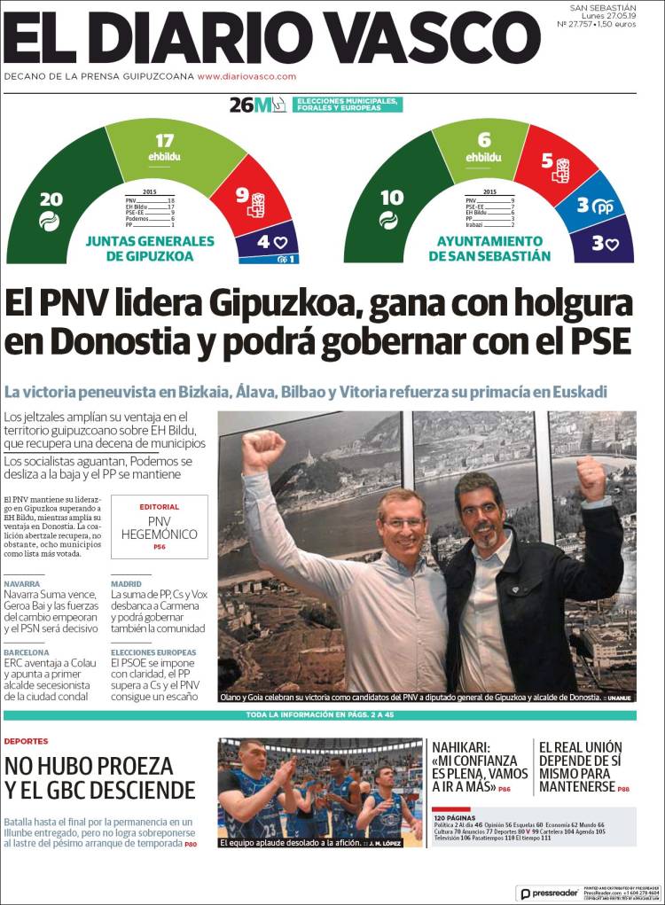 Portada de Diario Vasco (Espa&ntilde;a)