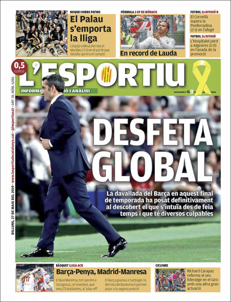 Portada de L'Esportiu (Espa&ntilde;a)