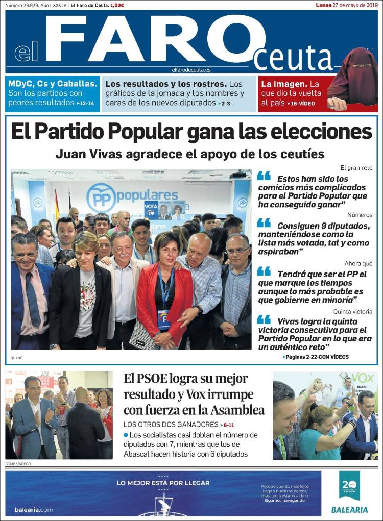 Portada de El Faro de Ceuta (Espa&ntilde;a)