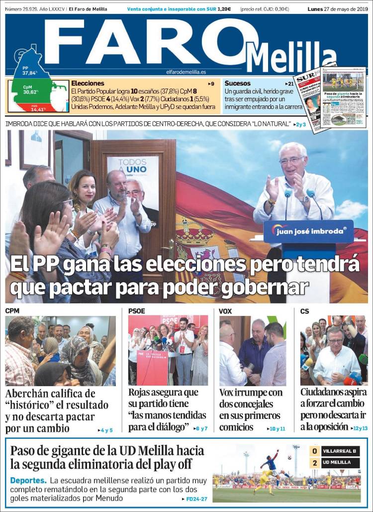 Portada de El Faro de Melilla (Espa&ntilde;a)