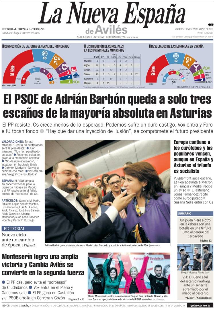 Portada de La Nueva España - Avilés (Espa&ntilde;a)