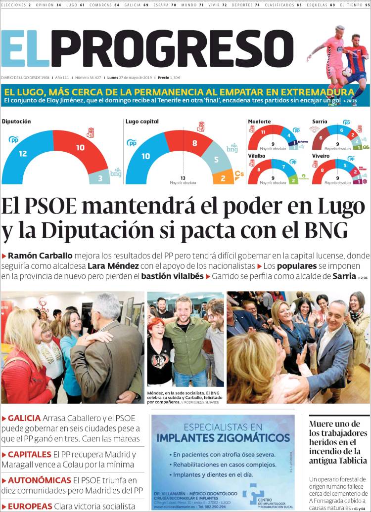 Portada de El Progreso (Espa&ntilde;a)