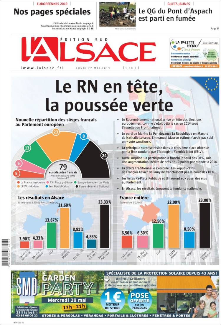 Portada de Journal L'Alsace (Francia)