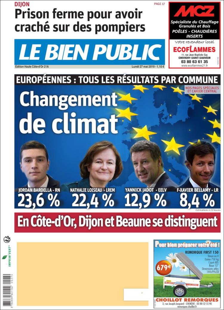 Portada de Le Bien Public (France)