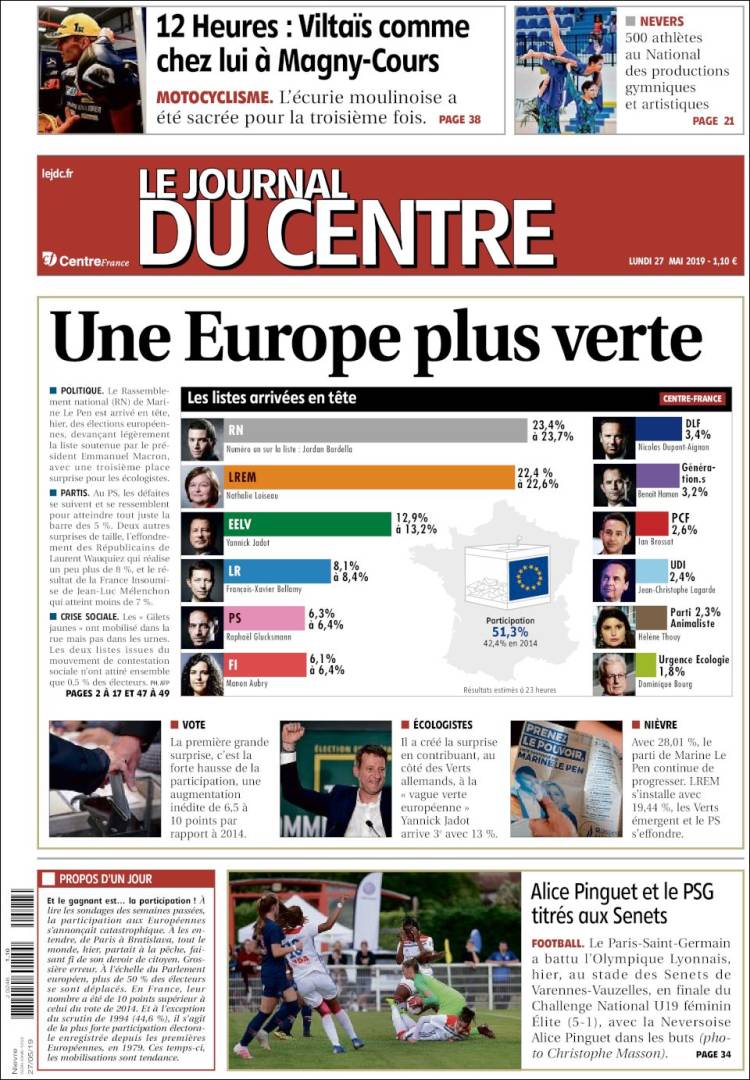 Portada de Le Journal du Centre (France)