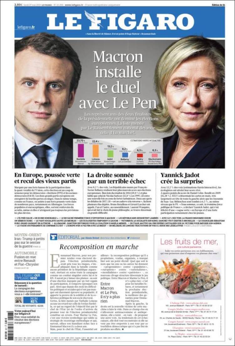 Portada de Le Figaro (Francia)