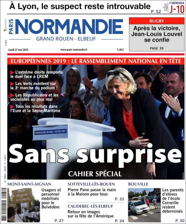 Portada de Paris Normandie (Francia)