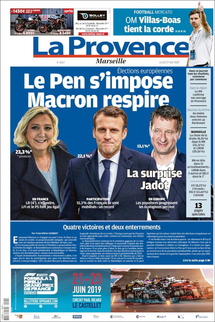 Portada de La Provence (Francia)