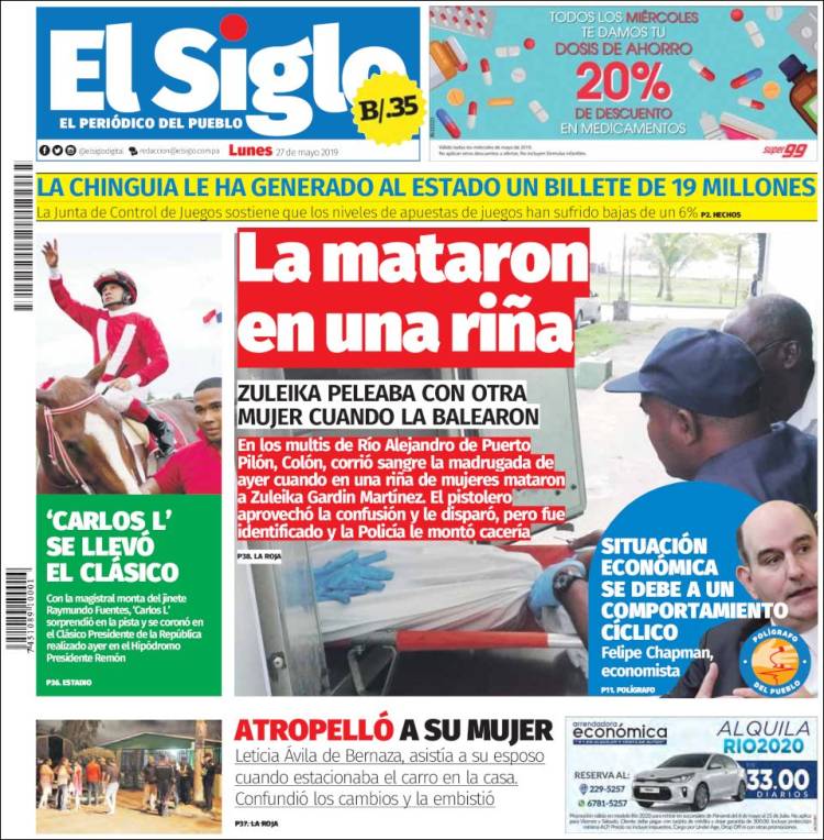 Portada de El Siglo (Panam&aacute;)