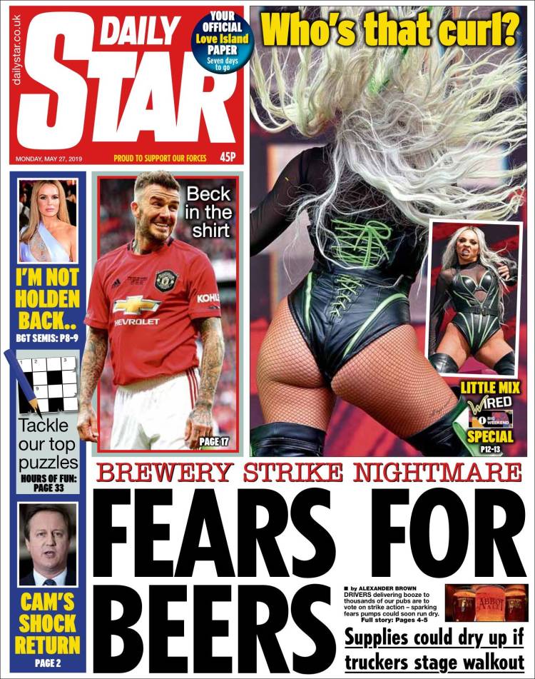 Portada de Daily Star (Reino Unido)