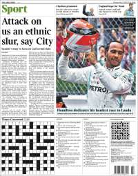Portada de The Times Sport (Reino Unido)