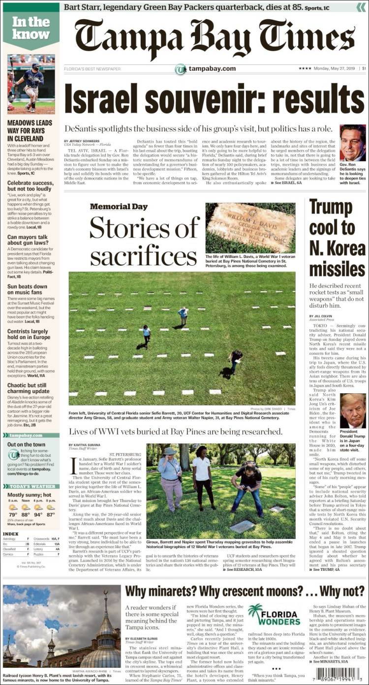 Portada de Tampa Bay Times (États-Unis)