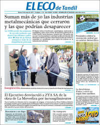 Portada de El Eco de Tandil (Argentina)