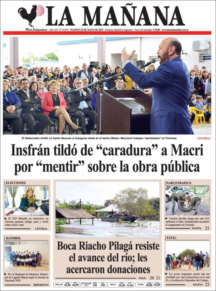 Portada de Diario La Mañana (Argentina)