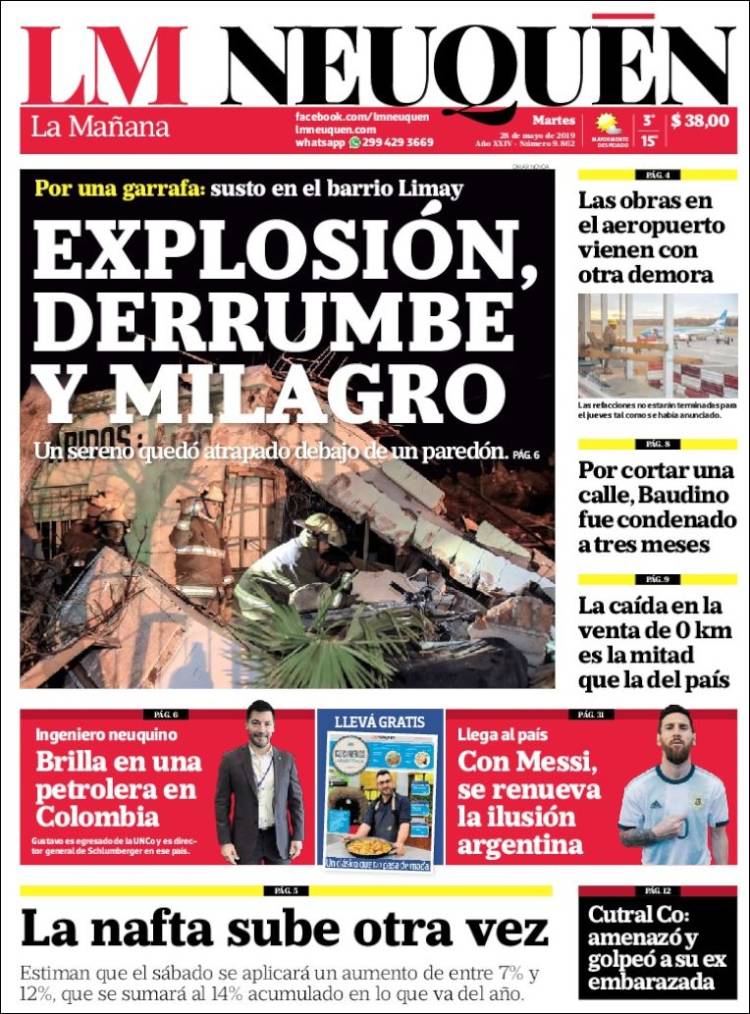 Portada de La Mañanade Neuquén (Argentina)