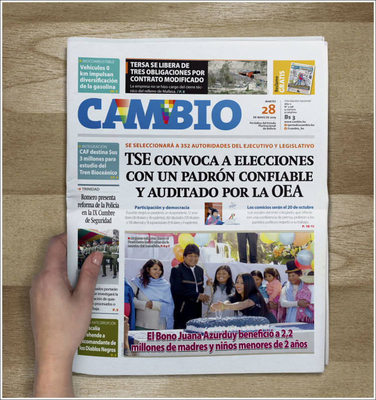 Portada de Cambio (Bolivia)