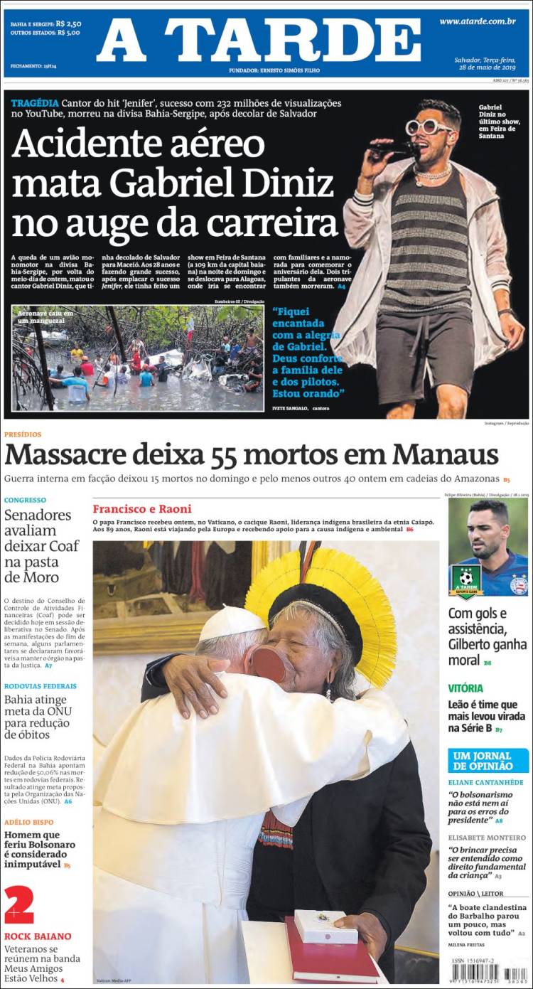 Portada de Diário A Tarde (Brasil)