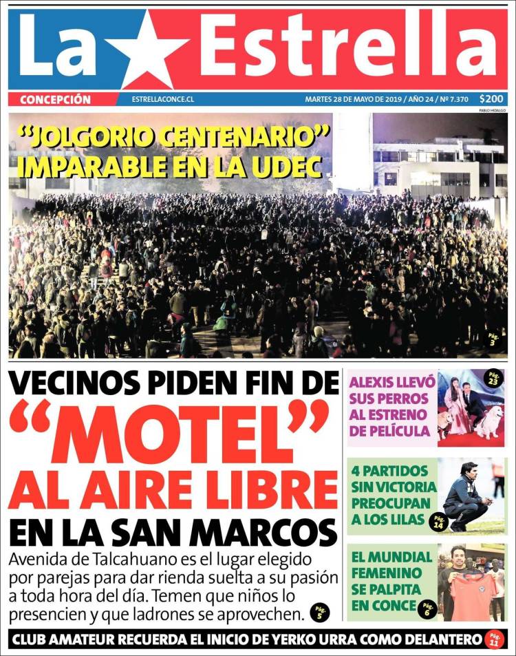 Portada de La Estrella de Concepción (Chile)