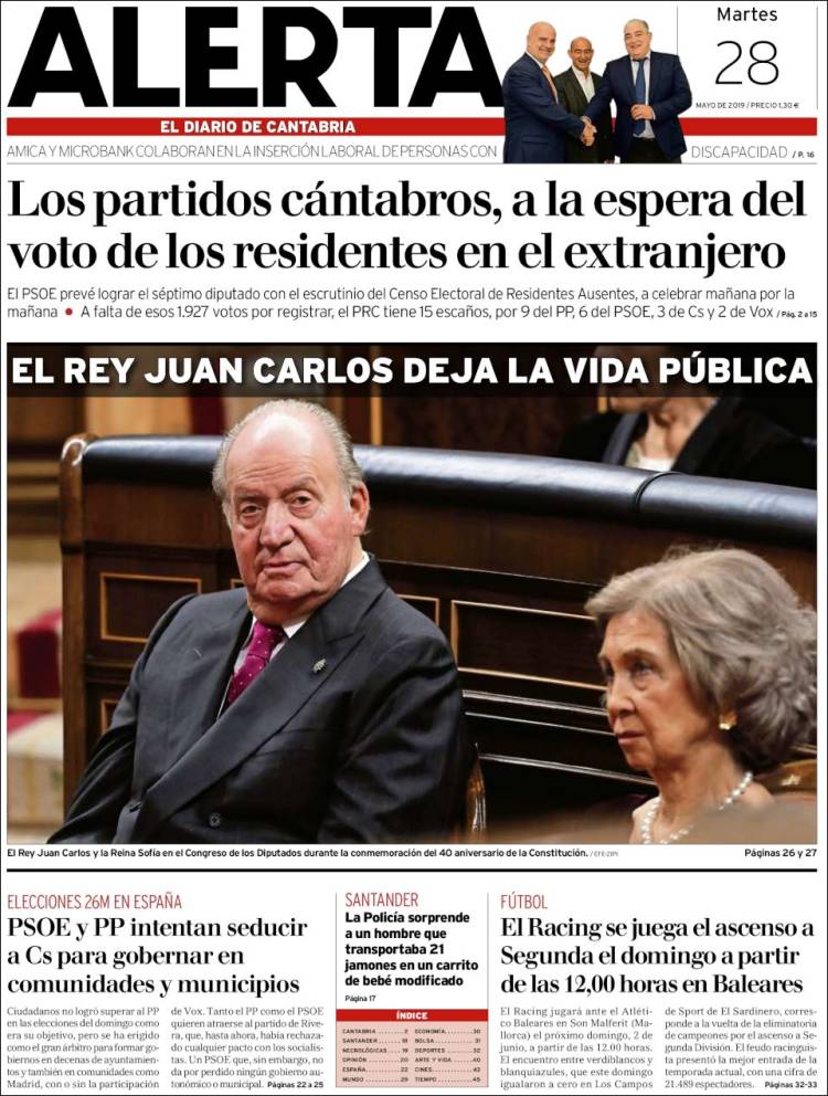 Portada de Alerta - El Diario de Cantabria (España)