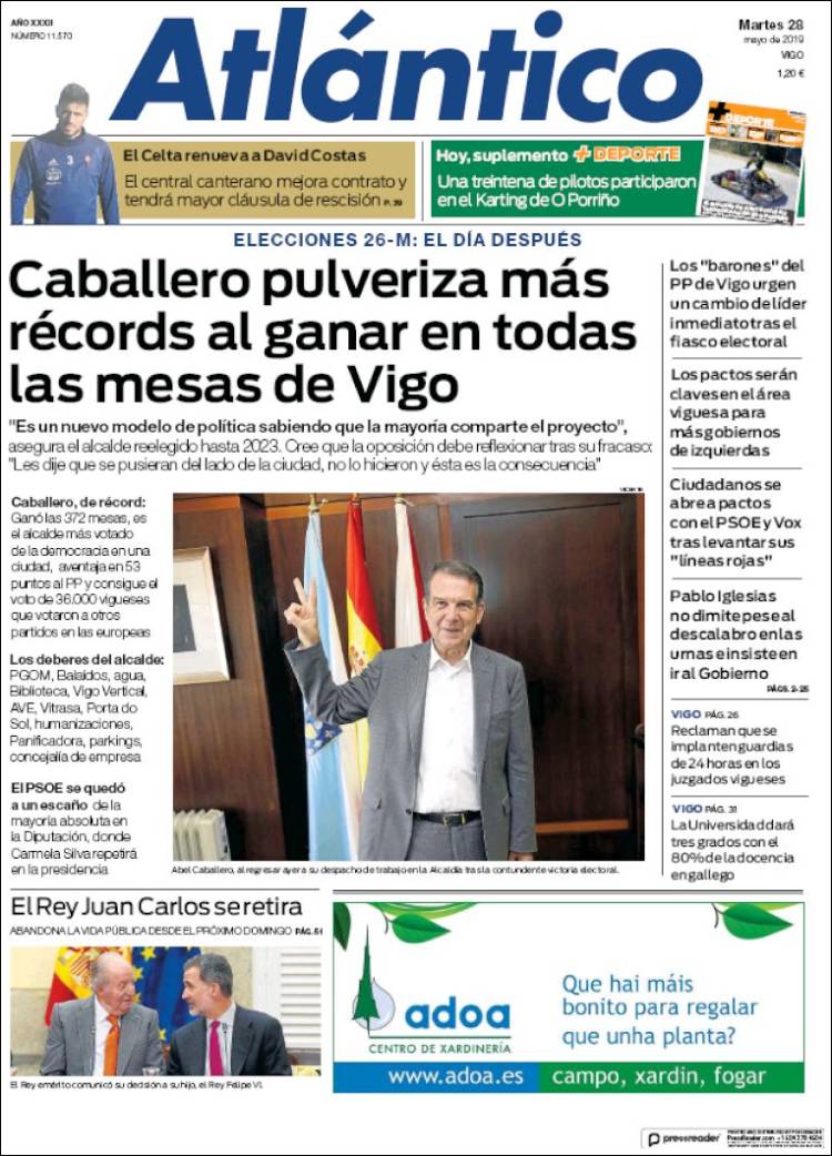 Portada de Atlántico Diario (España)