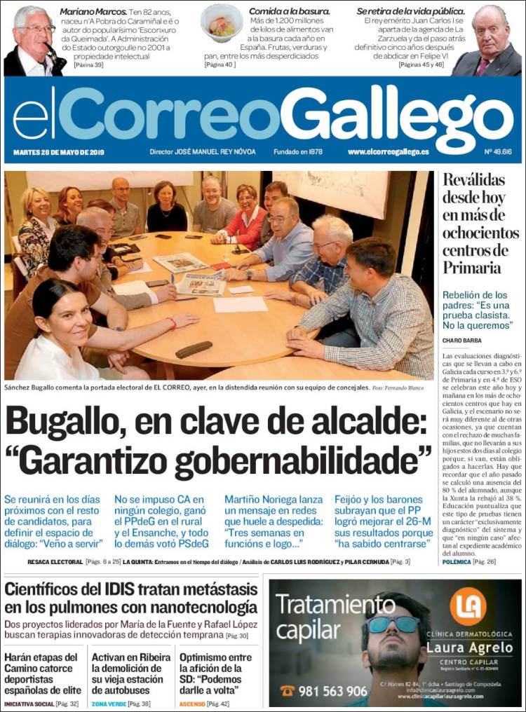 Portada de El Correo Gallego (España)