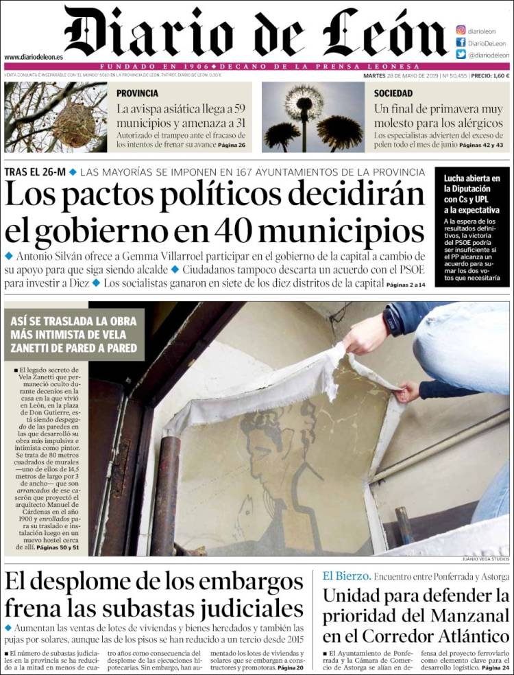 Portada de Diario de León (España)