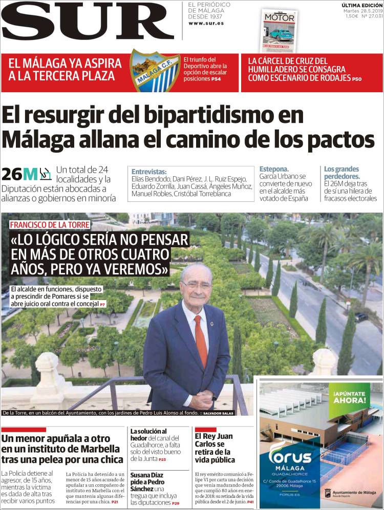 Portada de Diario el Sur (España)