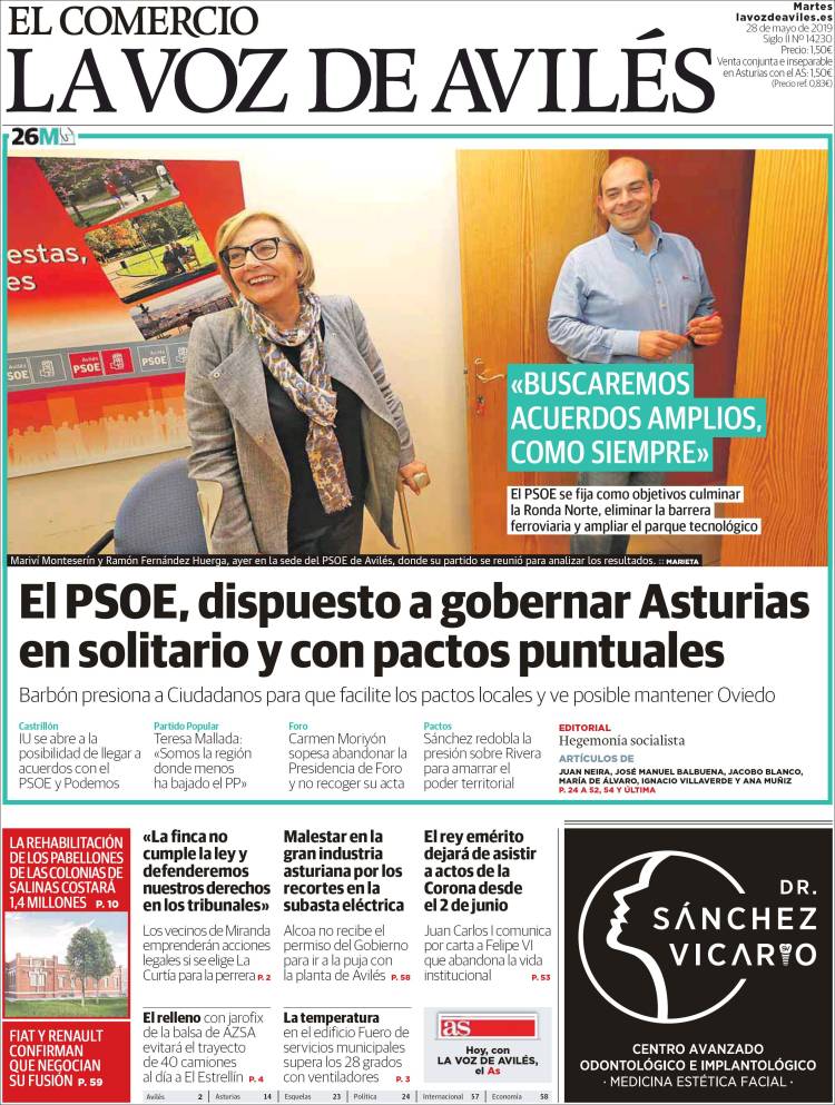 Portada de El Comercio - Avilés (España)