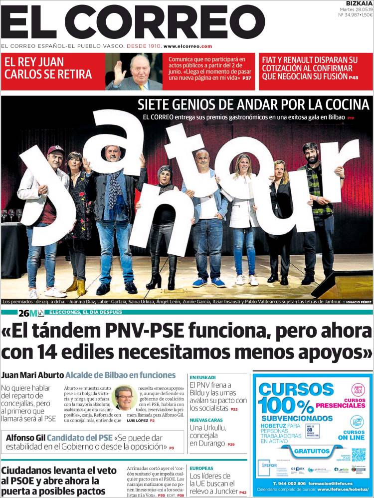 Portada de El Correo (España)