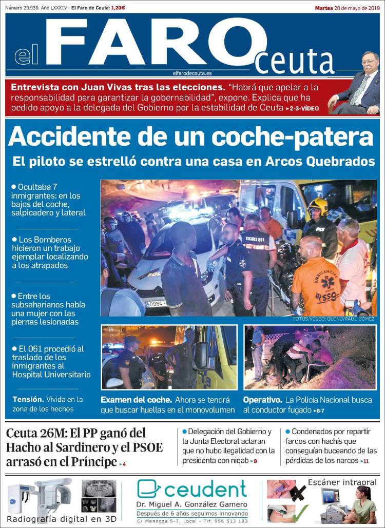 Portada de El Faro de Ceuta (España)