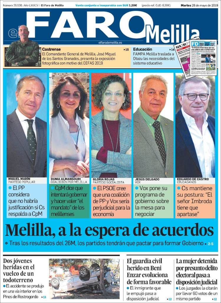 Portada de El Faro de Melilla (España)