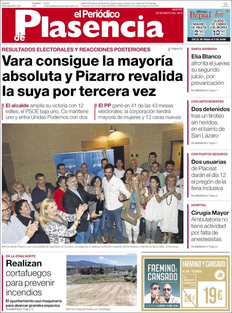 Portada de El Periódico de Extremadura (España)