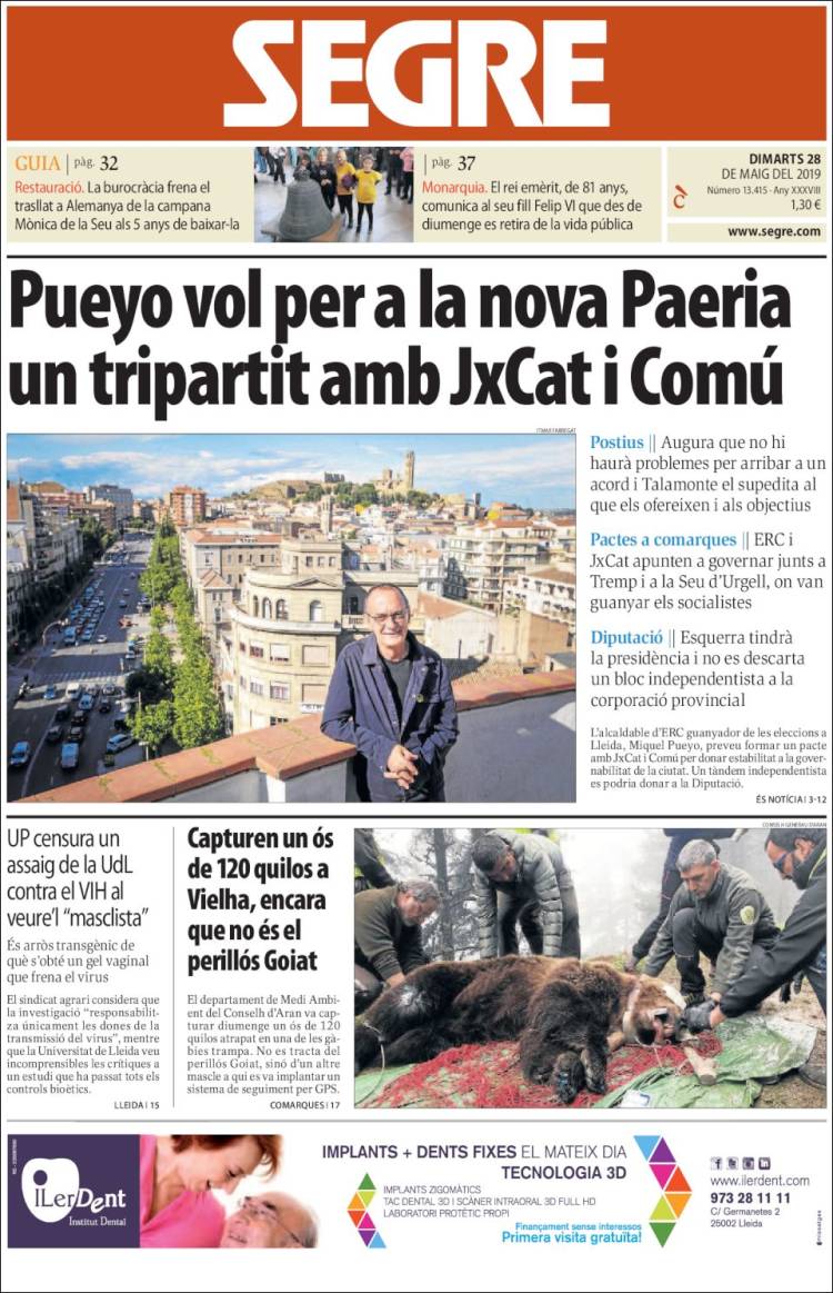 Portada de Segre (España)