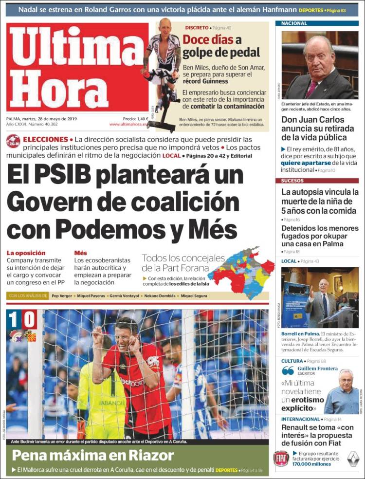 Portada de Última Hora (España)