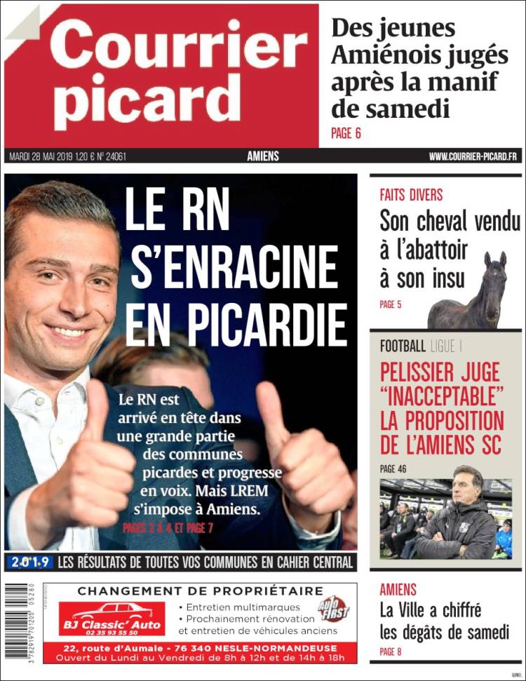 Portada de Courrier Picard (Francia)